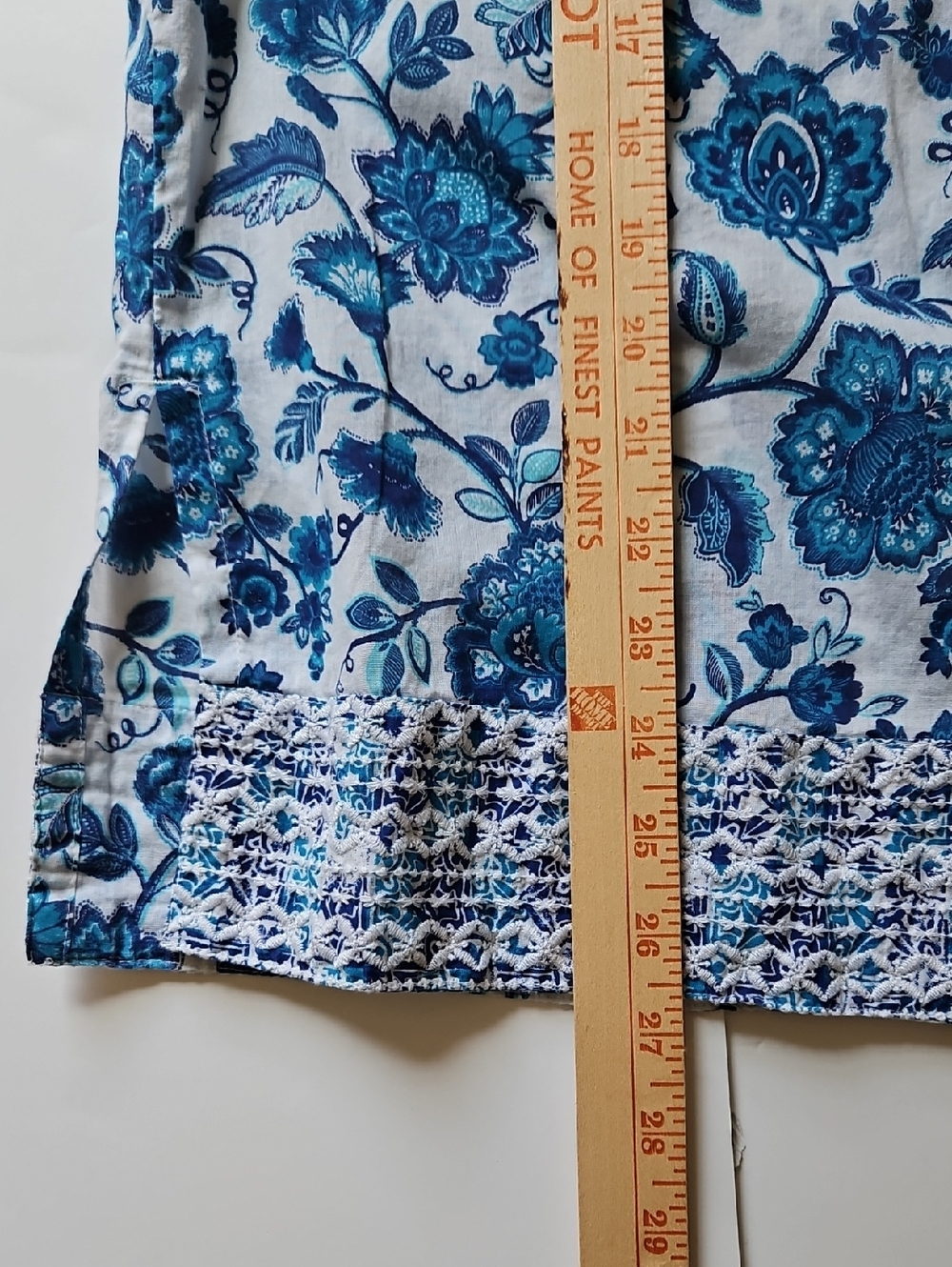 Sigrid Olsen Cotton Blue Floral Embroidered Sleeveless TunicTop Boho Cottage M - Picture 7 of 8
